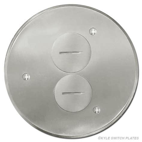 metallic floor box cover plate round|floor box cover plate.